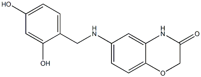 6-{[(2,4-dihydroxyphenyl)methyl]amino}-3,4-dihydro-2H-1,4-benzoxazin-3-one 结构式