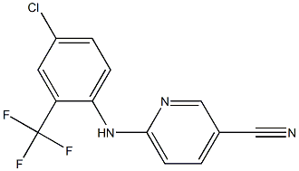 6-{[4-chloro-2-(trifluoromethyl)phenyl]amino}pyridine-3-carbonitrile 结构式