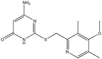 6-amino-2-{[(4-methoxy-3,5-dimethylpyridin-2-yl)methyl]sulfanyl}-3,4-dihydropyrimidin-4-one 结构式