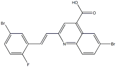 6-bromo-2-[(E)-2-(5-bromo-2-fluorophenyl)vinyl]quinoline-4-carboxylic acid 结构式