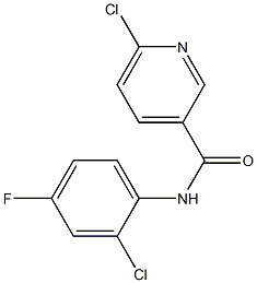 6-chloro-N-(2-chloro-4-fluorophenyl)pyridine-3-carboxamide 结构式