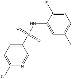 6-chloro-N-(2-fluoro-5-methylphenyl)pyridine-3-sulfonamide 结构式