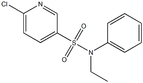 6-chloro-N-ethyl-N-phenylpyridine-3-sulfonamide 结构式