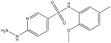 6-hydrazinyl-N-(2-methoxy-5-methylphenyl)pyridine-3-sulfonamide 结构式
