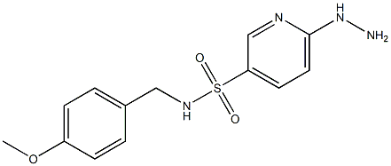 6-hydrazinyl-N-[(4-methoxyphenyl)methyl]pyridine-3-sulfonamide 结构式