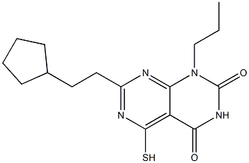 7-(2-cyclopentylethyl)-5-mercapto-1-propylpyrimido[4,5-d]pyrimidine-2,4(1H,3H)-dione 结构式