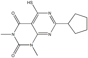 7-cyclopentyl-5-mercapto-1,3-dimethylpyrimido[4,5-d]pyrimidine-2,4(1H,3H)-dione 结构式