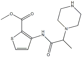 methyl 3-[2-(piperazin-1-yl)propanamido]thiophene-2-carboxylate 结构式