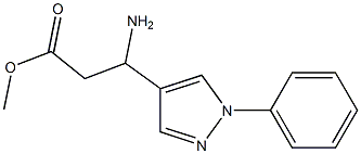 methyl 3-amino-3-(1-phenyl-1H-pyrazol-4-yl)propanoate 结构式