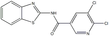 N-(1,3-benzothiazol-2-yl)-5,6-dichloropyridine-3-carboxamide 结构式