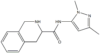 N-(1,3-dimethyl-1H-pyrazol-5-yl)-1,2,3,4-tetrahydroisoquinoline-3-carboxamide 结构式