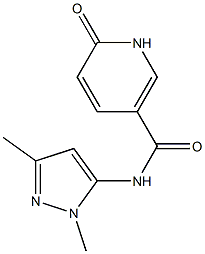 N-(1,3-dimethyl-1H-pyrazol-5-yl)-6-oxo-1,6-dihydropyridine-3-carboxamide 结构式