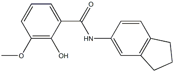 N-(2,3-dihydro-1H-inden-5-yl)-2-hydroxy-3-methoxybenzamide 结构式