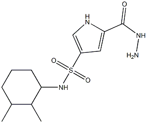 N-(2,3-dimethylcyclohexyl)-5-(hydrazinocarbonyl)-1H-pyrrole-3-sulfonamide 结构式