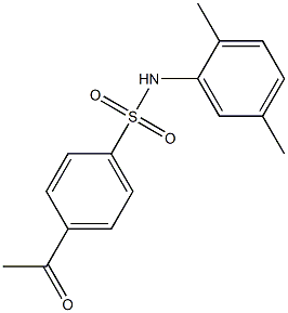 N-(2,5-dimethylphenyl)-4-acetylbenzene-1-sulfonamide 结构式
