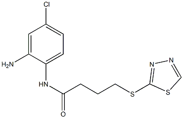 N-(2-amino-4-chlorophenyl)-4-(1,3,4-thiadiazol-2-ylsulfanyl)butanamide 结构式