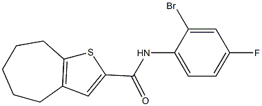 N-(2-bromo-4-fluorophenyl)-4H,5H,6H,7H,8H-cyclohepta[b]thiophene-2-carboxamide 结构式