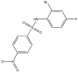 N-(2-bromo-4-fluorophenyl)-4-nitrobenzene-1-sulfonamide 结构式