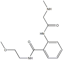N-(2-methoxyethyl)-2-{[(methylamino)acetyl]amino}benzamide 结构式