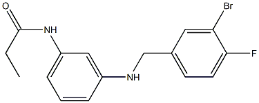 N-(3-{[(3-bromo-4-fluorophenyl)methyl]amino}phenyl)propanamide 结构式