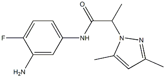 N-(3-amino-4-fluorophenyl)-2-(3,5-dimethyl-1H-pyrazol-1-yl)propanamide 结构式