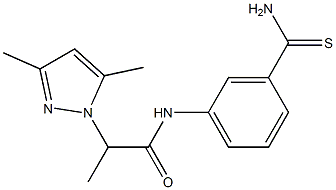 N-(3-carbamothioylphenyl)-2-(3,5-dimethyl-1H-pyrazol-1-yl)propanamide 结构式