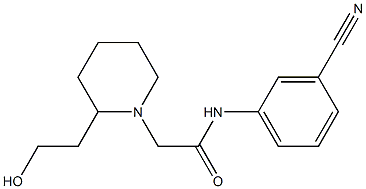 N-(3-cyanophenyl)-2-[2-(2-hydroxyethyl)piperidin-1-yl]acetamide 结构式