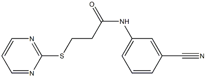 N-(3-cyanophenyl)-3-(pyrimidin-2-ylsulfanyl)propanamide 结构式