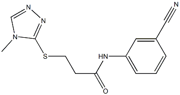 N-(3-cyanophenyl)-3-[(4-methyl-4H-1,2,4-triazol-3-yl)sulfanyl]propanamide 结构式