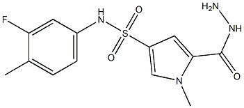 N-(3-fluoro-4-methylphenyl)-5-(hydrazinocarbonyl)-1-methyl-1H-pyrrole-3-sulfonamide 结构式
