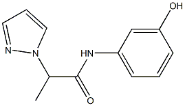 N-(3-hydroxyphenyl)-2-(1H-pyrazol-1-yl)propanamide 结构式