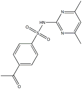 N-(4,6-dimethylpyrimidin-2-yl)-4-acetylbenzene-1-sulfonamide 结构式