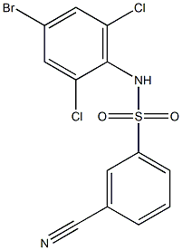 N-(4-bromo-2,6-dichlorophenyl)-3-cyanobenzene-1-sulfonamide 结构式