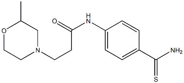 N-(4-carbamothioylphenyl)-3-(2-methylmorpholin-4-yl)propanamide 结构式