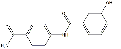 N-(4-carbamoylphenyl)-3-hydroxy-4-methylbenzamide 结构式