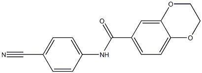 N-(4-cyanophenyl)-2,3-dihydro-1,4-benzodioxine-6-carboxamide 结构式