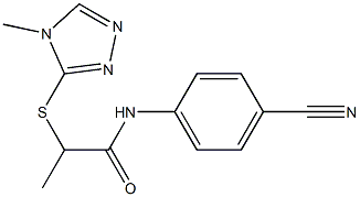 N-(4-cyanophenyl)-2-[(4-methyl-4H-1,2,4-triazol-3-yl)sulfanyl]propanamide 结构式