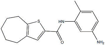 N-(5-amino-2-methylphenyl)-4H,5H,6H,7H,8H-cyclohepta[b]thiophene-2-carboxamide 结构式