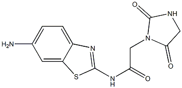 N-(6-amino-1,3-benzothiazol-2-yl)-2-(2,5-dioxoimidazolidin-1-yl)acetamide 结构式