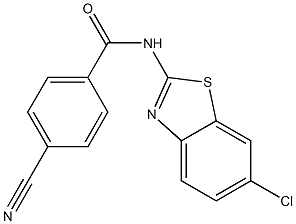 N-(6-chloro-1,3-benzothiazol-2-yl)-4-cyanobenzamide 结构式