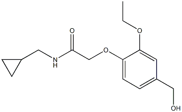 N-(cyclopropylmethyl)-2-[2-ethoxy-4-(hydroxymethyl)phenoxy]acetamide 结构式