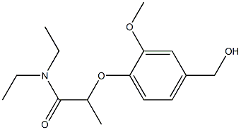 N,N-diethyl-2-[4-(hydroxymethyl)-2-methoxyphenoxy]propanamide 结构式