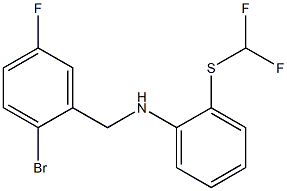 N-[(2-bromo-5-fluorophenyl)methyl]-2-[(difluoromethyl)sulfanyl]aniline 结构式