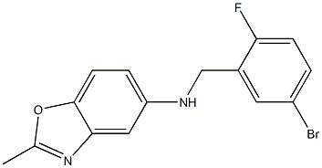 N-[(5-bromo-2-fluorophenyl)methyl]-2-methyl-1,3-benzoxazol-5-amine 结构式