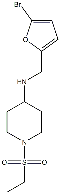 N-[(5-bromofuran-2-yl)methyl]-1-(ethanesulfonyl)piperidin-4-amine 结构式