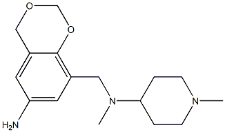 N-[(6-amino-2,4-dihydro-1,3-benzodioxin-8-yl)methyl]-N,1-dimethylpiperidin-4-amine 结构式