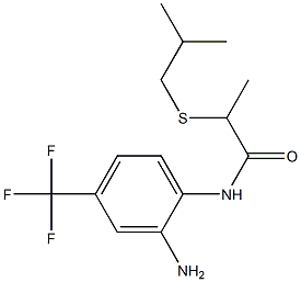 N-[2-amino-4-(trifluoromethyl)phenyl]-2-[(2-methylpropyl)sulfanyl]propanamide 结构式