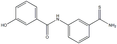 N-[3-(aminocarbonothioyl)phenyl]-3-hydroxybenzamide 结构式
