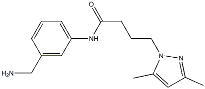 N-[3-(aminomethyl)phenyl]-4-(3,5-dimethyl-1H-pyrazol-1-yl)butanamide 结构式