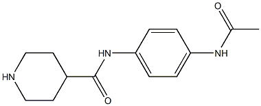 N-[4-(acetylamino)phenyl]piperidine-4-carboxamide 结构式